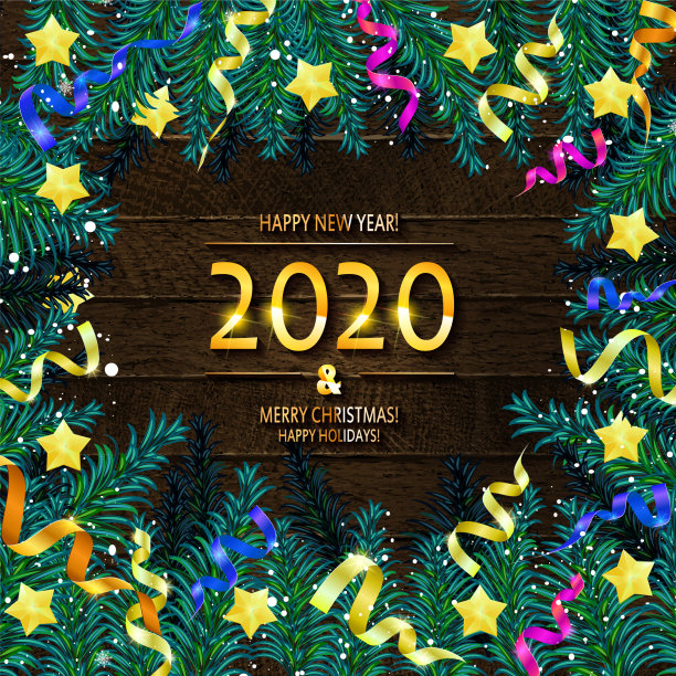 2020年新年快乐，圣诞快乐图片下载