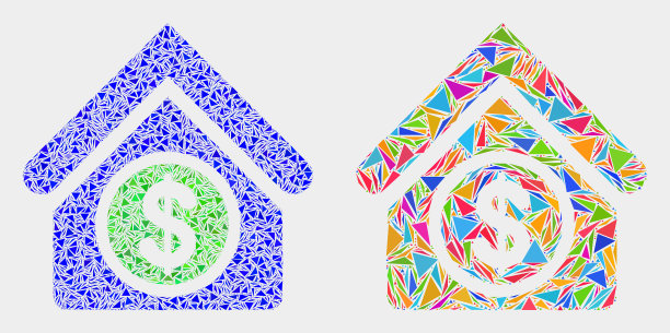 商业大厦马赛克图标图片下载