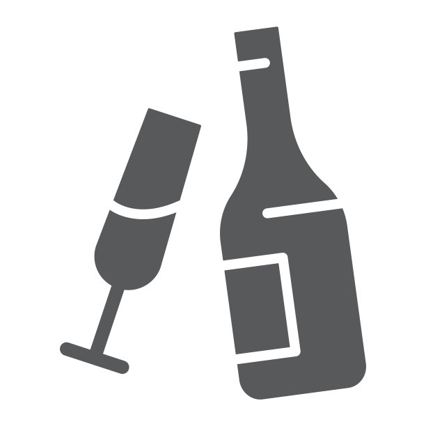 香槟字形图标酒精和饮酒瓶图片下载