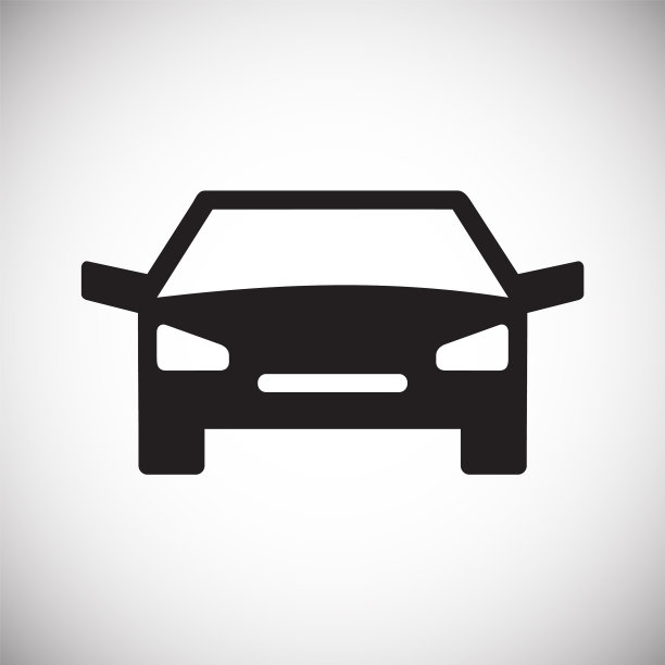 汽车图标上的白色背景图形图片下载