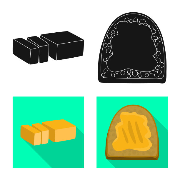 隔离对象奶油和产品标志集图片下载