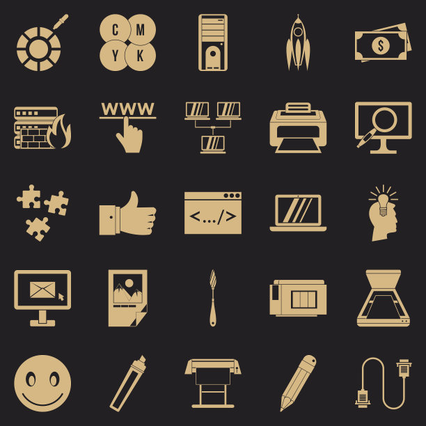 电子计算机图标设置简单的风格图片下载