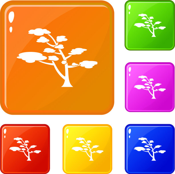 雪松图标套装颜色图片下载