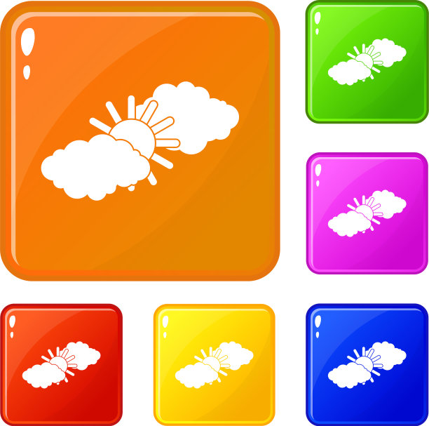 太阳和云图标设置颜色图片下载