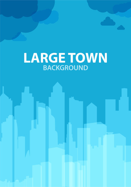 蓝色背景为海报大的城市或设计图片下载