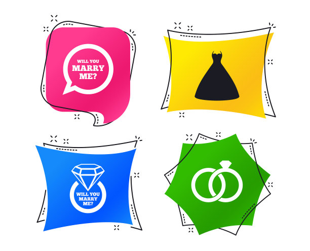 婚纱象征新娘和新郎戒指象征图片下载