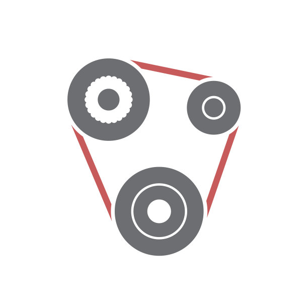 汽车发动机皮带图标在白色背景上为图片下载