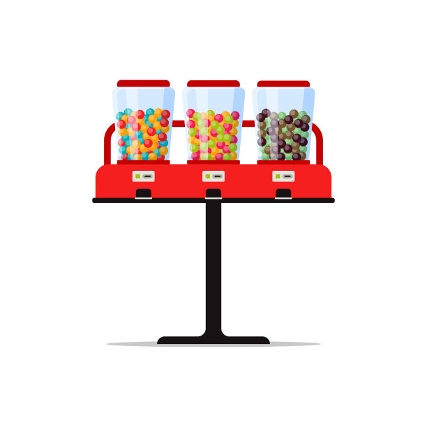 彩色口香糖或糖果自动售货机图片下载