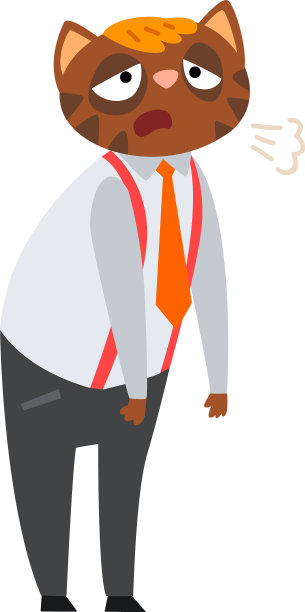 劳累过度的商人猫人性化的动物图片下载