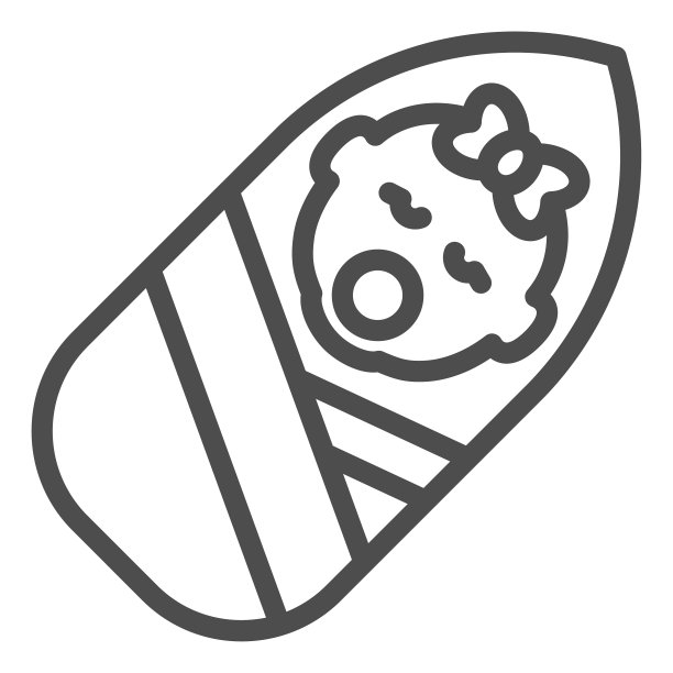 Sleppy宝贝女孩线图标襁褓宝贝女孩图片下载