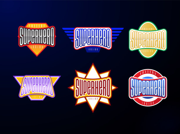 运动会徽排版设置超级英雄标志类型图片下载