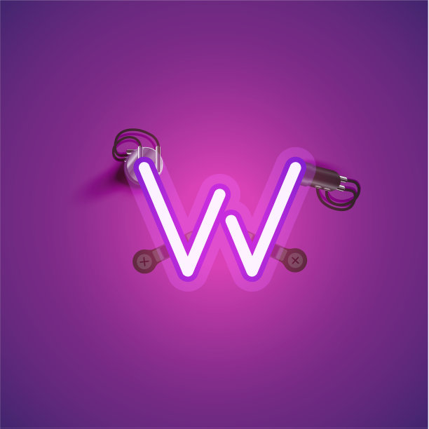 粉色现实霓虹人物与电线和图片下载