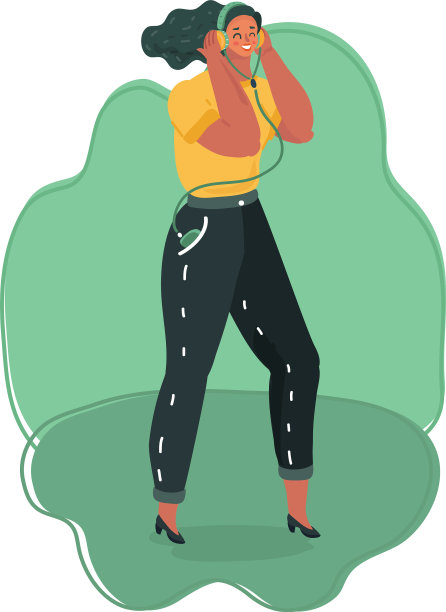 年轻女子用智能手机听音乐图片下载