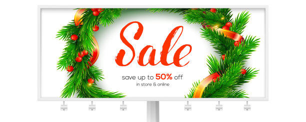 冬季促销活动的广告牌高达50%图片下载
