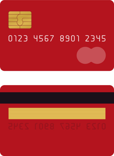 红色信用卡正反面图片下载