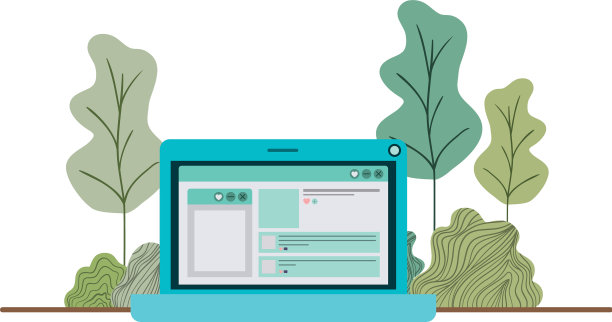 带森林景观的笔记本电脑图片下载