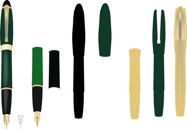 墨水钢笔在凌乱与模型笔尖图片下载