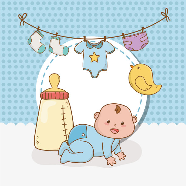 小男孩宝宝的沐浴卡图片下载