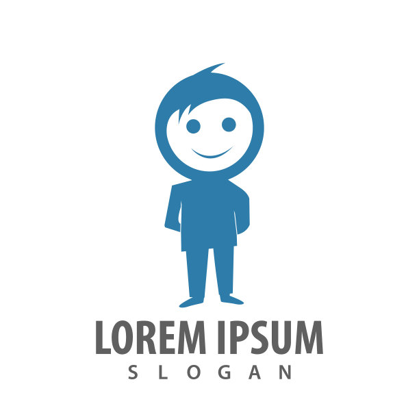 站着的人微笑标志概念设计图片下载