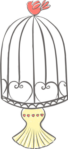 鸟笼粉红金丝雀图片下载