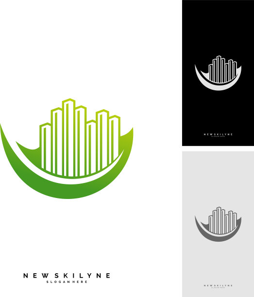 绿色城市标志概念象征符号象征图片下载