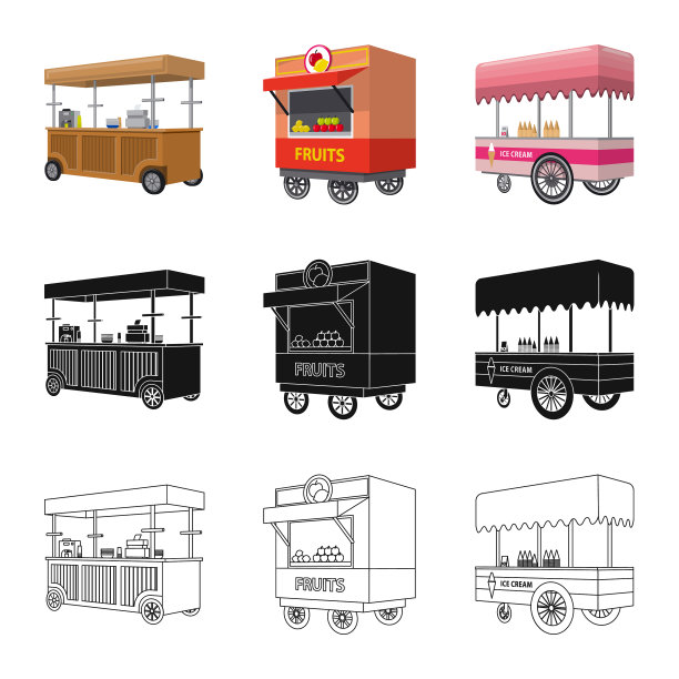 孤立对象营销和帐篷标识集图片下载