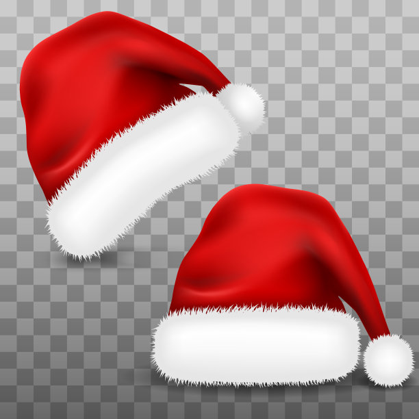 圣诞老人戴上毛皮隔离帽图片下载