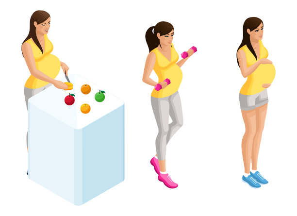 不同情况下怀孕女孩的等高线图片下载