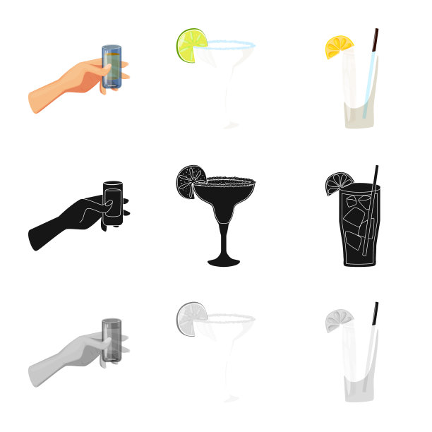 孤立对象咖啡馆和拉丁符号集图片下载