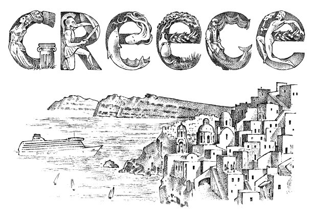 希腊文化山水和山川图片下载