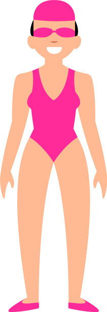 女游泳运动员穿着粉红色的泳衣图片下载