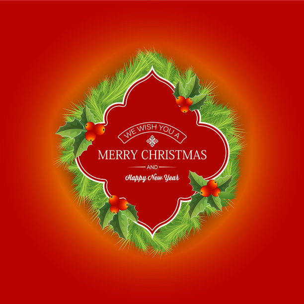 天然圣诞花环模板图片下载