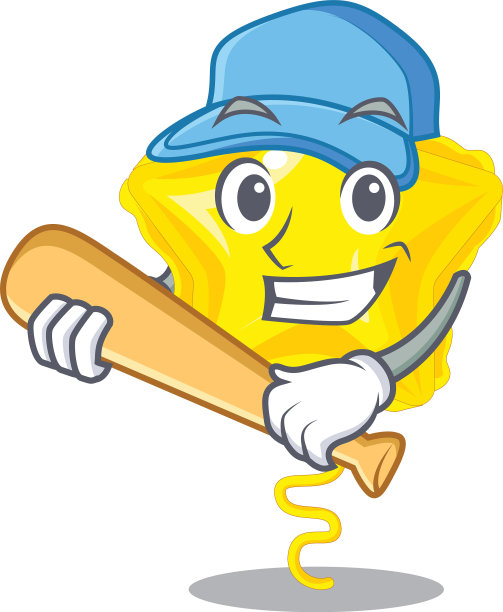 打棒球的明星气球被放飞吉祥物天空图片下载