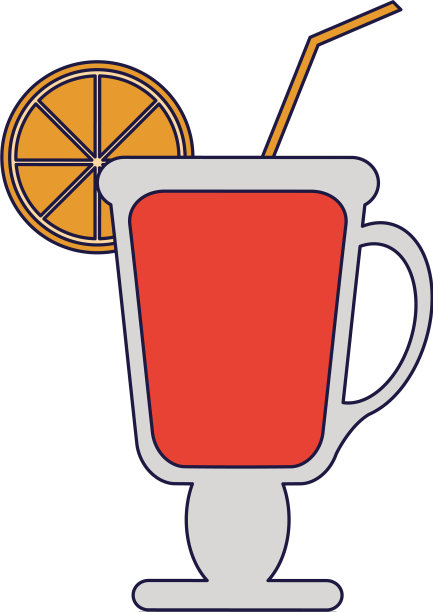 柠檬鸡尾酒，吸管杯图片下载