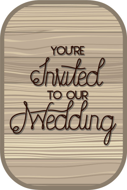 木制框架的婚礼请柬图片下载