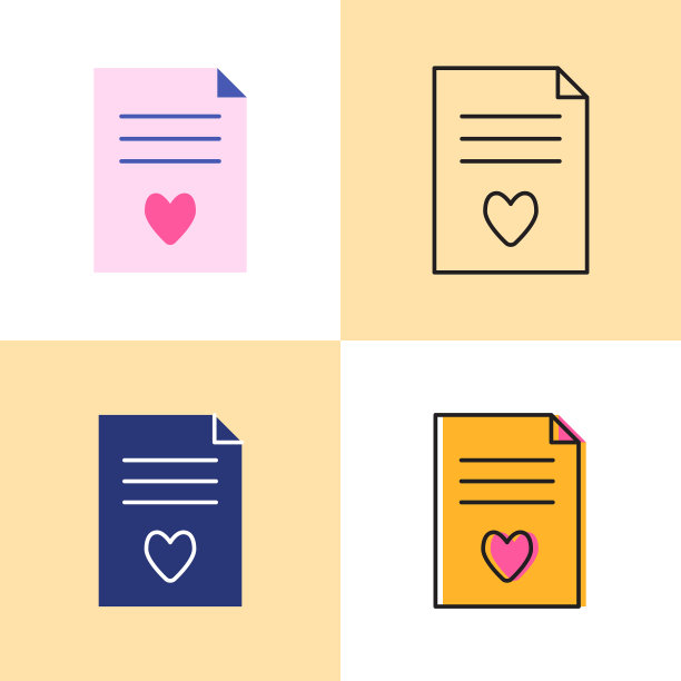 希望列表概念图标设置在平面和线条风格图片下载