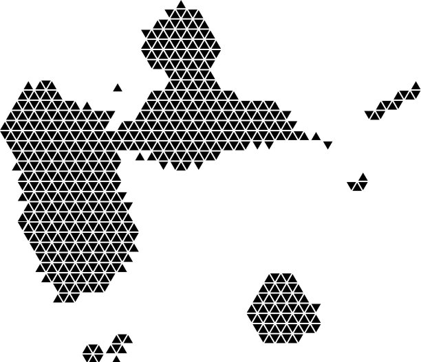 瓜德罗普地图黑色抽象示意图图片下载