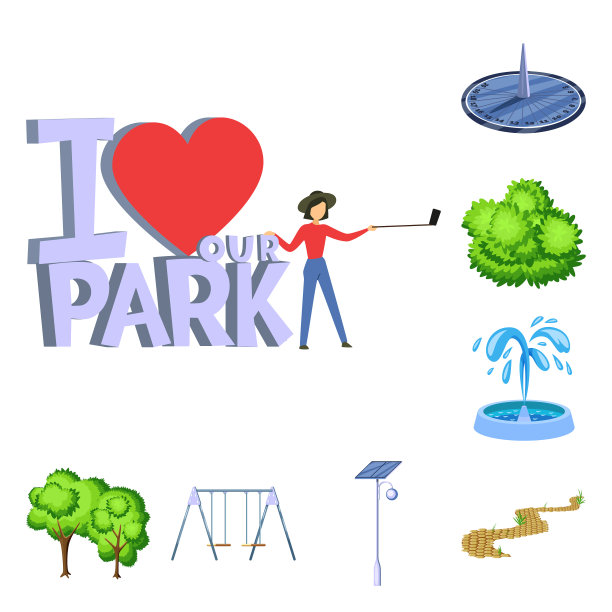 孤立对象景观和公园标志图片下载