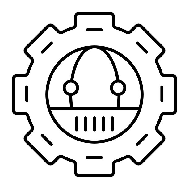 齿轮采用机器人细线图标机械齿轮图片下载