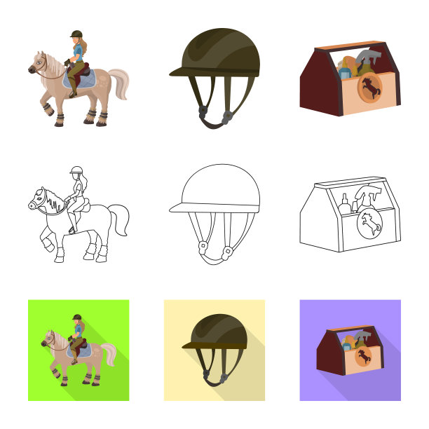 设计设备和骑马图标图片下载