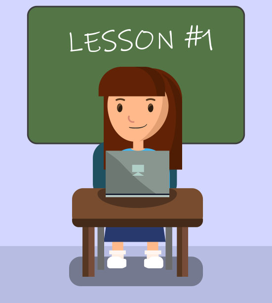 女孩在课堂上使用笔记本电脑学习图片下载