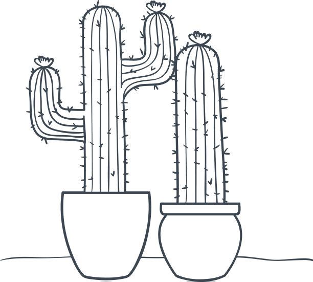 仙人掌盆栽孤立图标图片下载