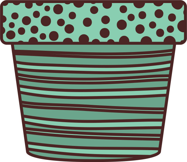 可爱的花盆孤立图标图片下载