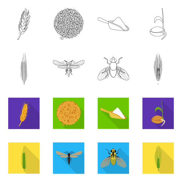 设计农业和农业图标集图片下载