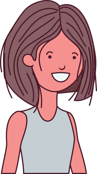 白色背景的年轻女子化身图片下载