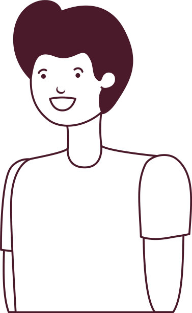 白色背景中的年轻人剪影图片下载