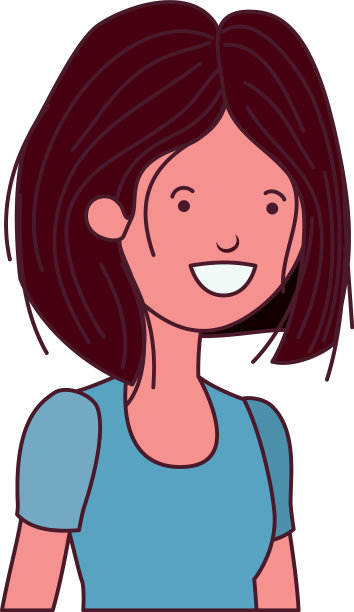 白色背景的年轻女子化身图片下载