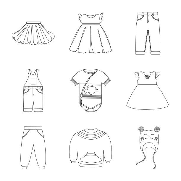 服装和儿童标志集图片下载