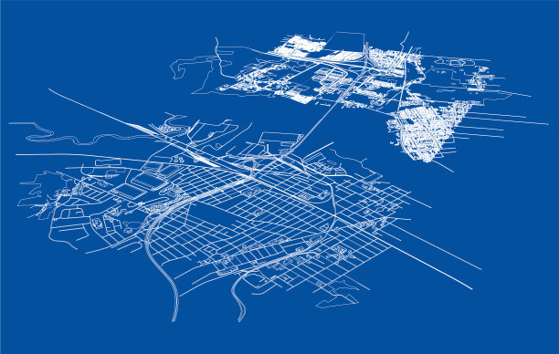 勾勒城市概念线框风格图片下载