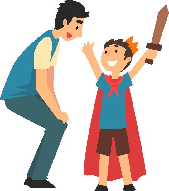 爸爸和儿子玩骑士，爸爸和他的图片下载